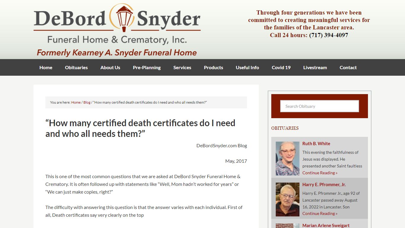 “How many certified death certificates do I need and who all needs them ...